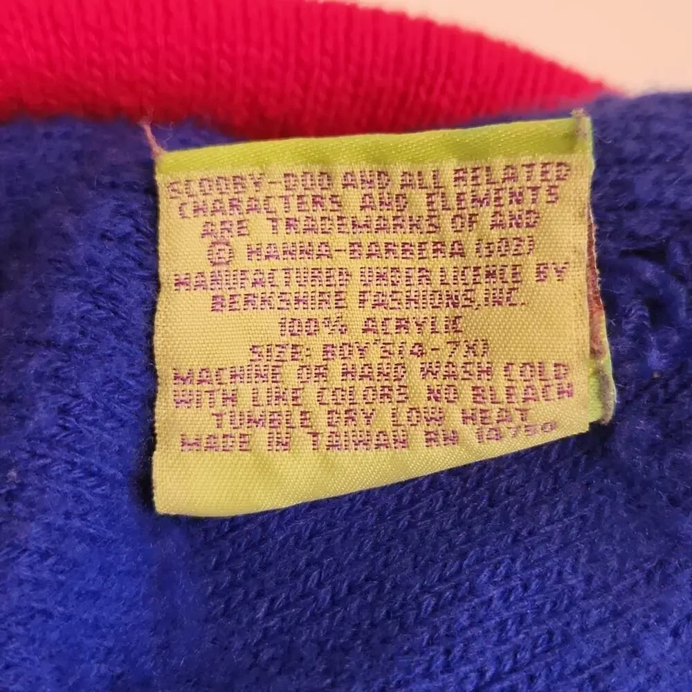 Vintage‎ Scooby Doo Beanie Hat Cap Youth Size 4-7X Hanna-Barbera Cartoon Blue